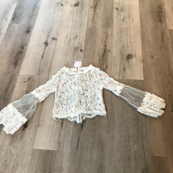 White Lace Blouse - Picture 1 of 3